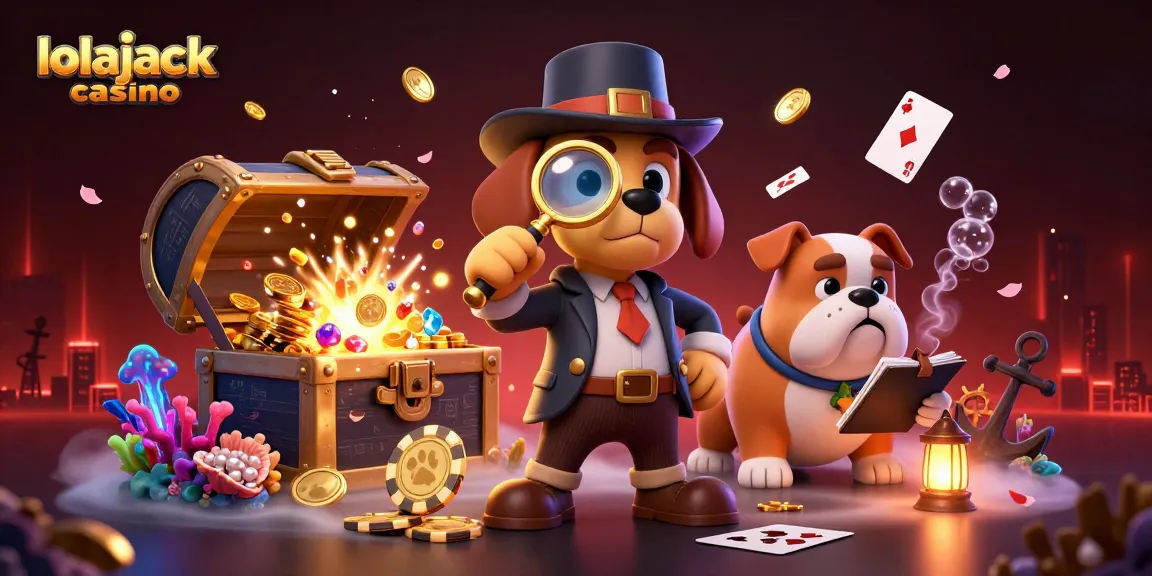 Experience exciting gaming at lolajack casino with vibrant characters and treasure clues in a dynamic 3D scene.