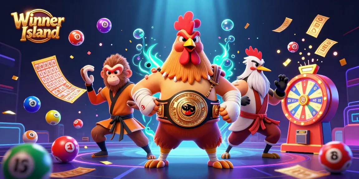Win exciting jackpots at Winner Island casino with vibrant lottery games and skilled characters.